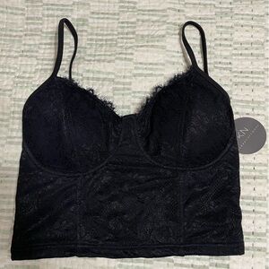 Klassy Network Black Lace Top with Adjustable Straps